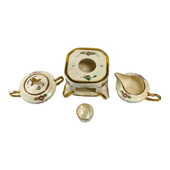 Holland Sugar Creamer  Tea Pot Warmer 5 Piece Set  See Measurements Below - Picture 4 of 11